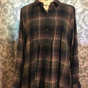 American Eagle Flannel Tunic with Pockets